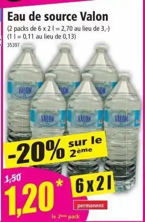 Norma Eau de source valon offre