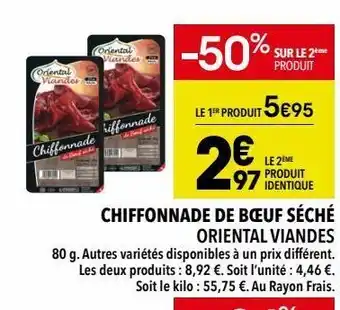 Supeco Chiffonnade de boeuf séché oriental viandes offre