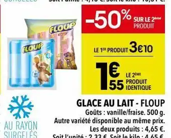 Supeco Glace au lait floup offre