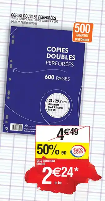 COPIES DOUBLES PERFORÉES