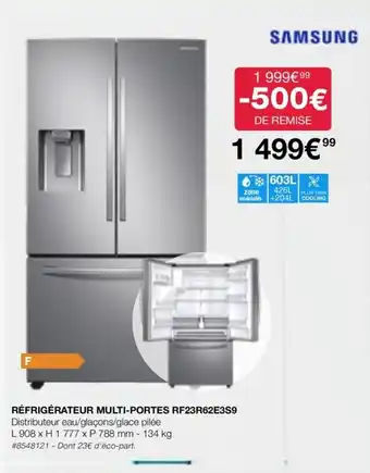 Costco RÉFRIGÉRATEUR MULTI-PORTES RF23R62E3S9 offre
