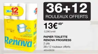 Costco PAPIER TOILETTE RENOVA PROGRESS offre