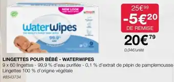 Costco LINGETTES POUR BÉBÉ - WATERWIPES offre