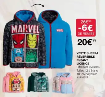 Costco VESTE SHERPA RÉVERSIBLE ENFANT LICENCE offre