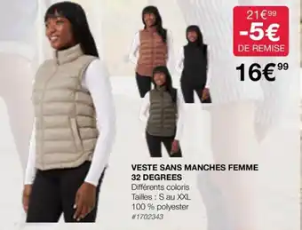 Costco VESTE SANS MANCHES FEMME 32 DEGREES offre
