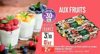 G20 Yaourt 100% morceaux de fruits jaunes ou rouges PANIER DE YOPLAIT offre
