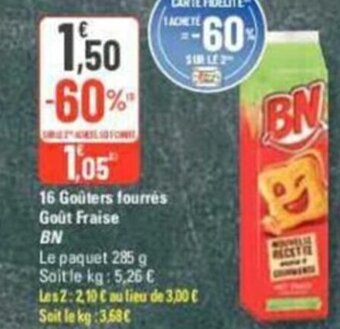 G20 16 Goûters fourrés Goût Fraise BN offre