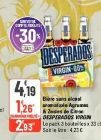 G20 Bière sans alcooL aromatisée Agrumes & Zestes de Citron DESPERADOS VIRGIN offre