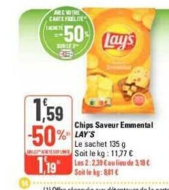 G20 Chips Saveur Emmental LAY'S offre