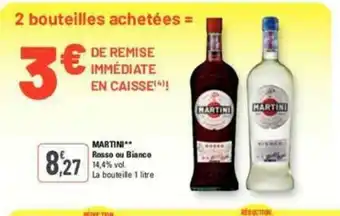 MARTINI Rosso ou Bianco 14,4% vol. La bouteille 1 litre