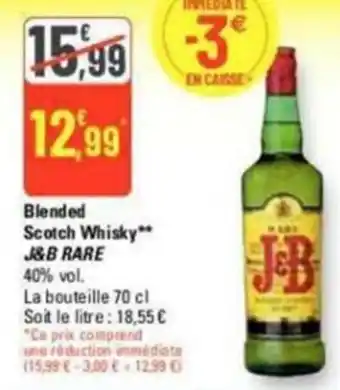 G20 Blended Scotch Whisky** J&B RARE offre