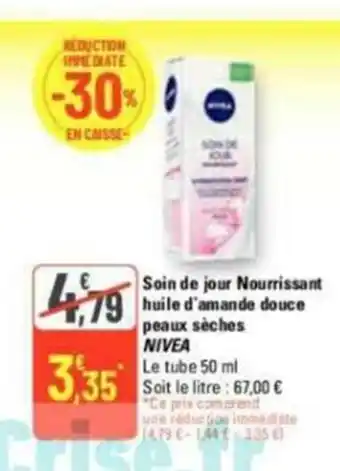 G20 Soin de jour Nourrissant huile d'amande douce peaux sèches NIVEA offre