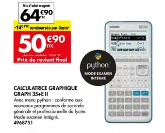 Plein ciel CALCULATRICE GRAPHIQUE GRAPH 35+E II offre