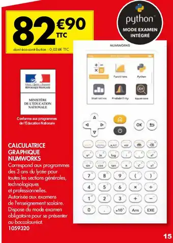 Plein ciel CALCULATRICE GRAPHIQUE NUMWORKS offre