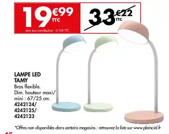 Plein ciel LAMPE LED TAMY offre