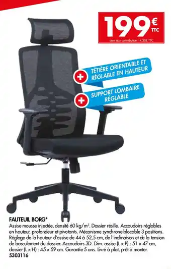 Plein ciel FAUTEUIL BORG* offre