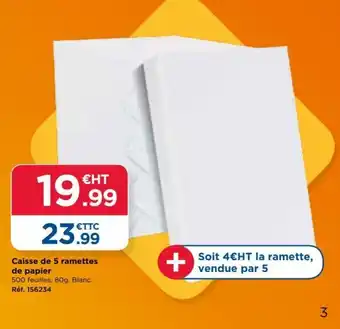 Top Office Caisse de 5 ramettes de papier offre