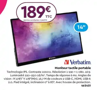 Plein ciel Moniteur tactile portable offre