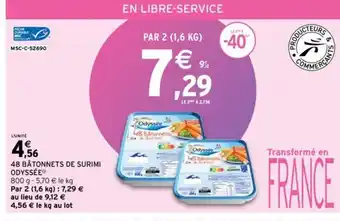 Intermarché 48 BÂTONNETS DE SURIMI ODYSSÉE offre