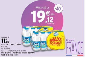 Intermarché LAIT UHT DEMI ÉCRÉMÉ LACTEL offre