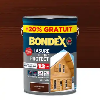 Lasure extérieure ultim’ protect chêne rustique 12 ans bondex 5l + 20% gratuit