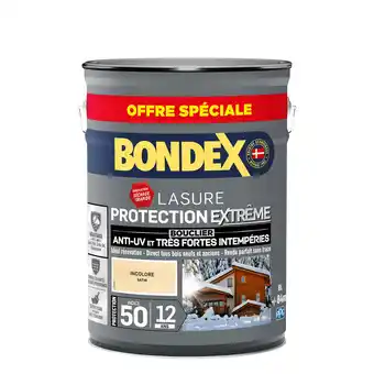 Castorama Lasure extérieure protection extrême incolore 12 ans bondex 6l offre