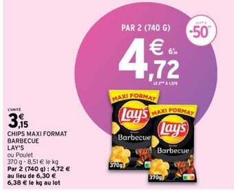 Intermarché CHIPS MAXI FORMAT BARBECUE offre