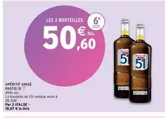 Intermarché APÉRITIF ANISÉ PASTIS 51 I offre