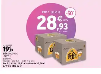 Intermarché BIÈRE BLONDE LEFFE I offre
