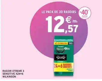 Intermarché RASOIR XTREME 3 SENSITIVE X24+6 WILKINSON offre