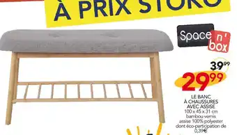 Stokomani Space n'box le banc à chaussures avec assise offre