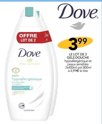 Dove le lot de 2 gels douche