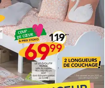 Stokomani Atmosphera le lit évolutif nuage offre
