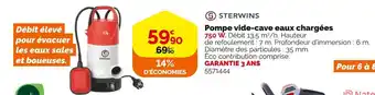 Weldom Sterwins pompe vide-cave eaux chargées offre