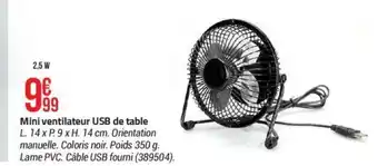 Bricorama Mini ventilateur USB de table offre