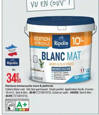 Bricorama Peinture monocouche murs & plafonds offre