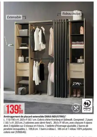 Bricorama Aménagement de placard extensible DANA INDUSTRIEL* offre