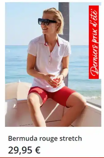 Bermuda rouge stretch