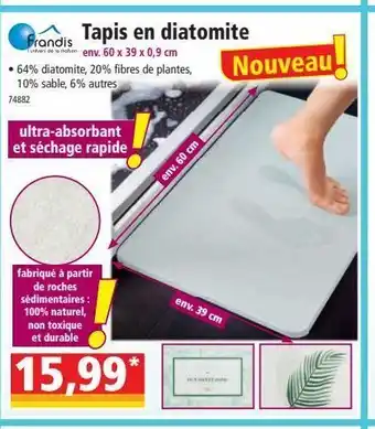 Norma Tapis en diatomite offre