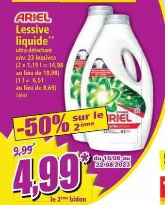 Norma Lessive liquide ariel offre