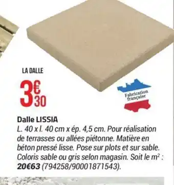 Bricorama Dalle LISSIA offre