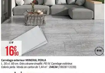 Bricorama Carrelage exterieur MINERAL PERLA offre