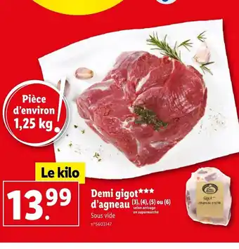 Lidl Demi gigot*** d'agneau (3), (4), (5) ou (6) offre
