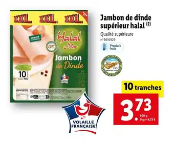Lidl Jambon de dinde supérieur halal (²) offre