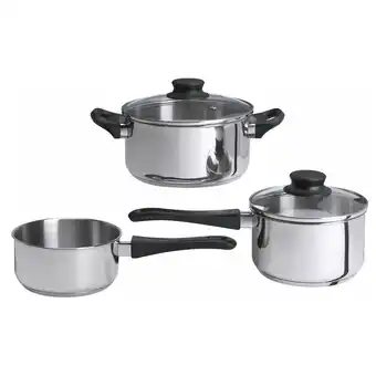 IKEA Annons batterie de cuisine, 3 pièces, verre/acier inoxydable offre