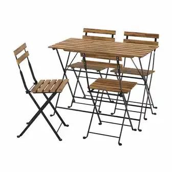 IKEA Tärnö table+4 chaises, extérieur, noir/teinté brun clair offre
