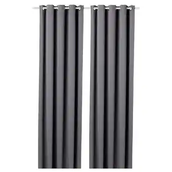 IKEA Hilleborg rideaux occultants, 2 pièces, gris, 145x250 cm offre