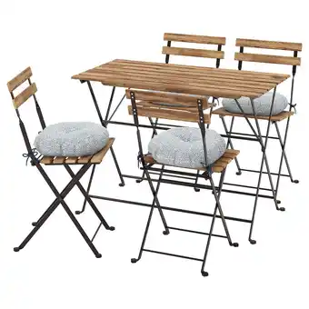 IKEA Tärnö table+4 chaises, extérieur, teinté noir/brun clair/klösan bleu offre