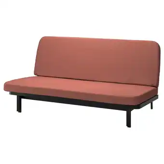 Nyhamn canapé 3 places convertible, avec matelas à ressorts ensachés/skartofta rouge/brun