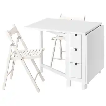 IKEA Norden / terje table+ 2 chaises pliantes, blanc/blanc, 26/89/152 cm offre